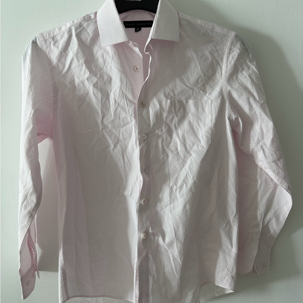 Report Collection Light Pink Micro-Pattern Dress Shirt